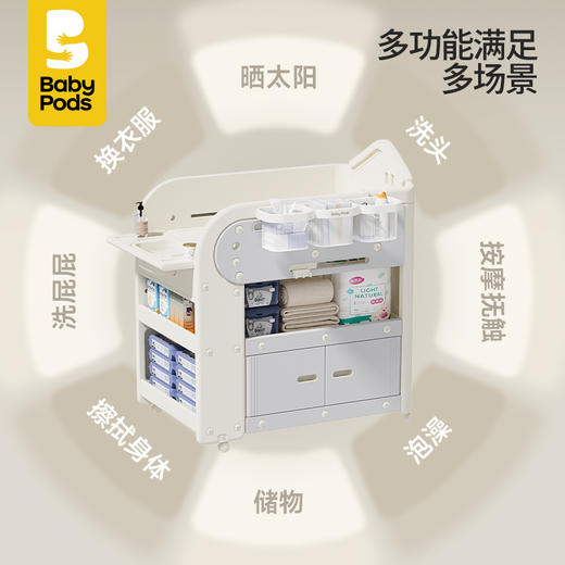 babypods尿布台婴儿护理台新生儿宝宝多功能按摩抚触换尿布洗澡台 商品图3