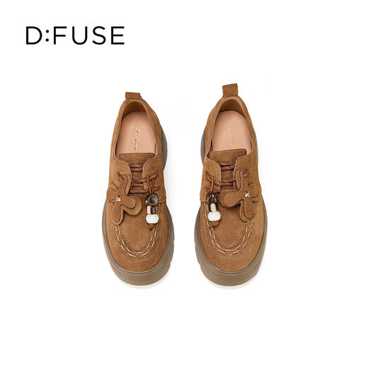 Dfuse迪芙斯2025秋季新款增高厚底袋鼠鞋可拆卸两穿乐福鞋时尚通勤鞋DFD3112046 商品图10