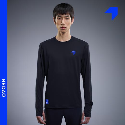 内道新品动能粒圆领长袖男士吸湿速干马拉松越野跑步长袖上衣t恤 商品图3