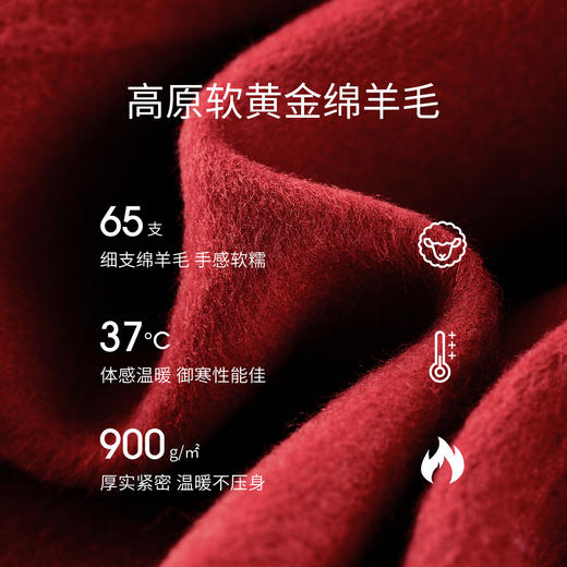 【内购】【65支绵羊毛】都市圆领金属扣真口袋厚保暖短款棉羊毛双面呢大衣-W54OF8771 商品图4