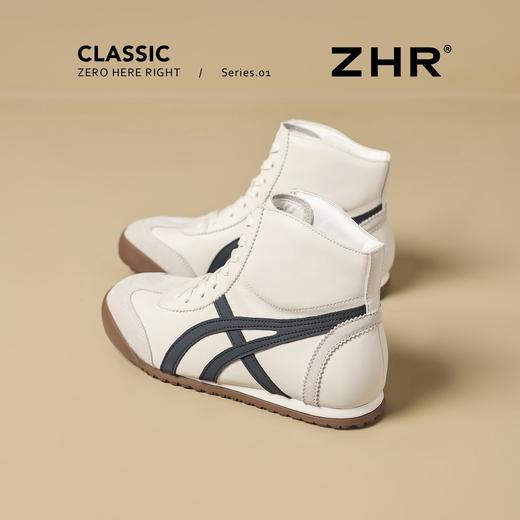 ZHR则则条纹拼接高帮鞋2025秋季新款洋气潮流百搭软底运动休闲鞋 商品图1