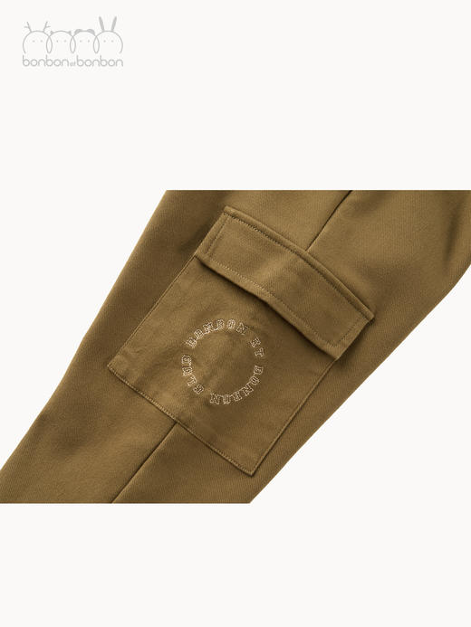 亚麻棕加绒收口长裤 商品图2