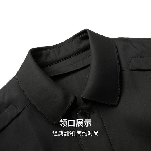 圣得西男士可拆卸内胆夹棉中长夹克2025秋季新款扛皱易打理外套 商品图6