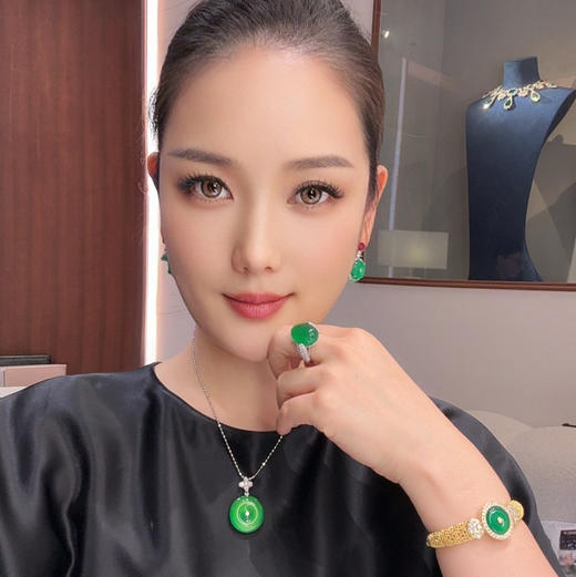 GAONAS  新中式贵气绿色平安扣项链11426DG 商品图6