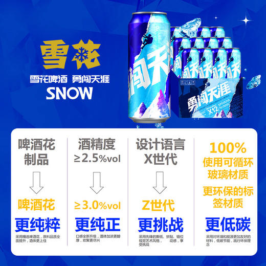 雪花啤酒 勇闯天涯 500ml*12罐装 商品图3