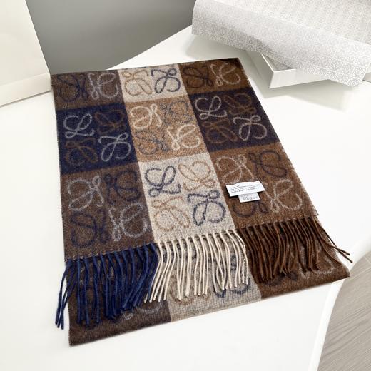 罗意威 双面棋盘格围巾 中性风 （ZT*DSX） 商品图5