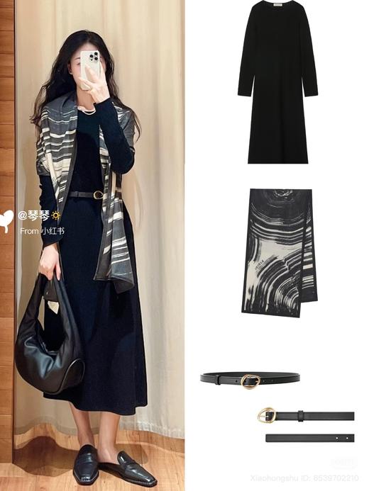 918-4 独家圆正 清冷高级 优雅大气 8064精纺羊毛针织连衣裙 我穿L 商品图1