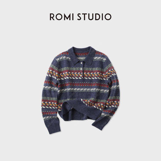 ROMI STUDIO“日暖风恬”羊毛尼龙混纺绒感费尔岛毛衣 RWCWST5411 商品图1