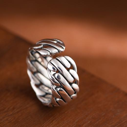 【容安】S925银复古精工编织开口戒指【SCH-SY24254】 商品图2