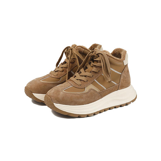 伊伴冬季美拉德色系复古“毛毛”鞋口德训鞋冬靴B25655829 商品图5