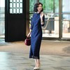 西子/蓝爵新中式改良花瓣领右开襟蓝色旗袍/QPBH2031 商品缩略图1