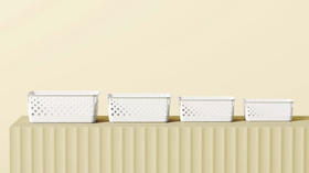 艾可简约收纳筐4个装 最大号36*25.5*14cm大号36*25.5*8.6cm中号30.8*21*11.7cm小号25*16.5*9.3cm