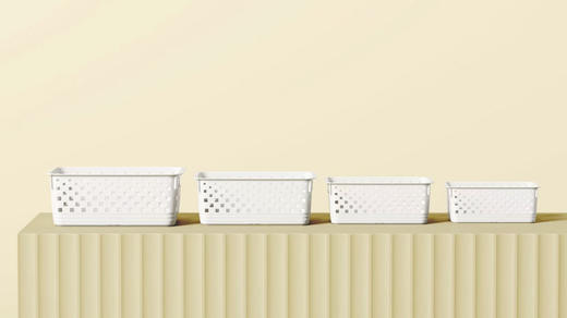 艾可简约收纳筐4个装 最大号36*25.5*14cm大号36*25.5*8.6cm中号30.8*21*11.7cm小号25*16.5*9.3cm 商品图0