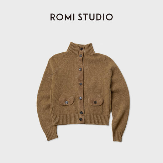ROMI STUDIO“复古调性”绵羊毛山羊绒混纺松弛毛织外套RWCASG5112 商品图2