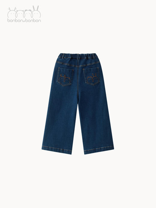 薄绒阔腿牛仔裤 商品图1