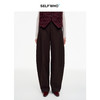 SELFWHO绵羊毛混纺复古西裤休闲裤女25秋新款琥珀流光垂感弯刀裤 商品缩略图0