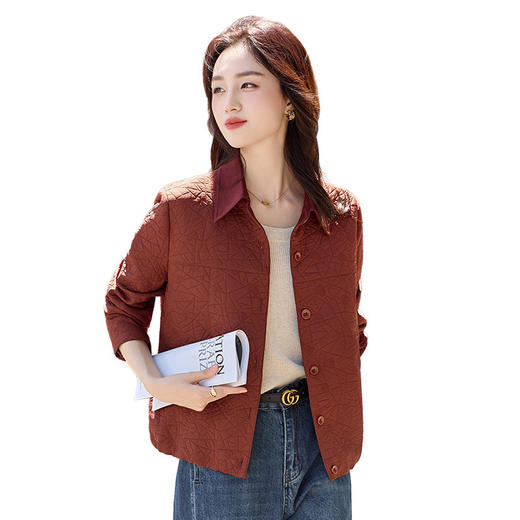 QYMZYF2506新中式国风立领盘扣短外套女2025春秋新款水墨印花百搭气质上衣潮 商品图4