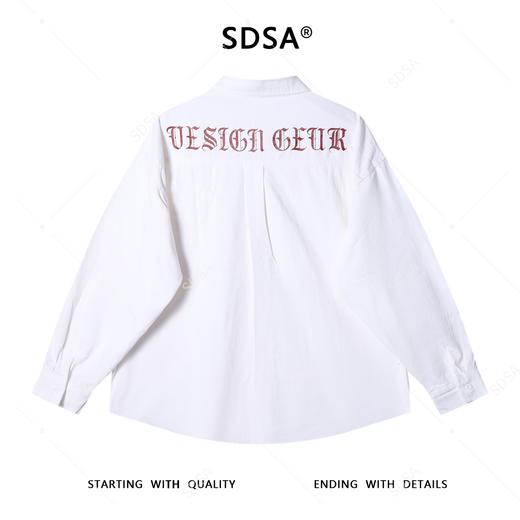 J9815SDSA男士秋冬新款痞帅男装潮牌剪刀印花衬衣衬衫简约宽松时尚衬衣 商品图5