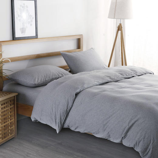 【天竺棉纯色款四件套】针织棉四件套纯色天竺棉裸睡四件套色纺针织全棉床品 商品图5