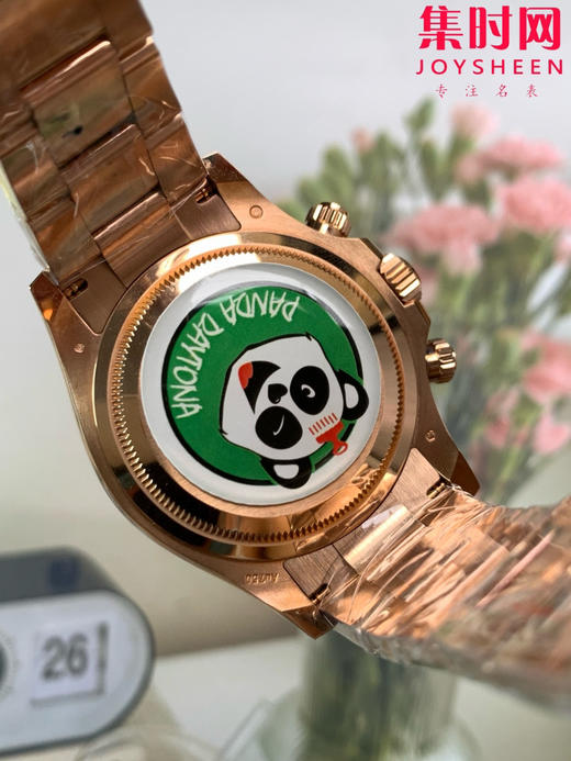 劳力士宇宙计型 BT迪通拿 全玫金钢带 黑盘钻面 男士腕表 丹东4131机 商品图5