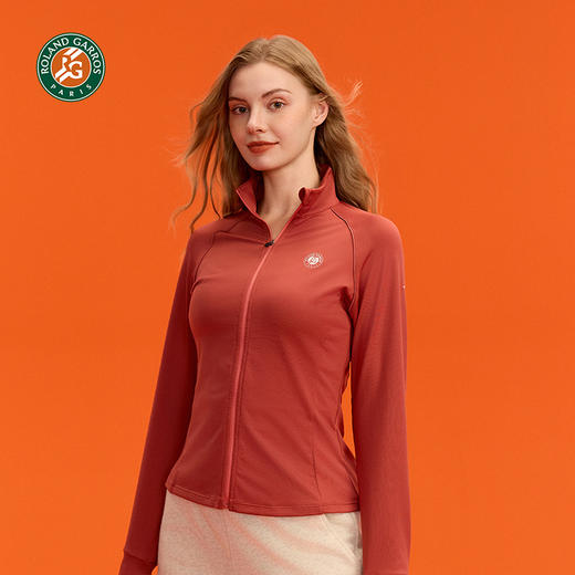 罗兰加洛斯法网长袖运动T恤女款开衫立领速干透气网球服训练服 商品图4