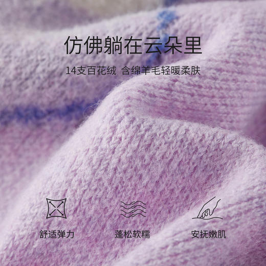 【内购】【萌宠乐乐】简约休闲圆领撞色小狗提花图案含绵羊毛百花绒毛衣-W54EE4027 商品图4