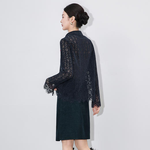 轻奢高品质立体雪尼尔蕾丝衬衫，打底上衣镂空刺绣显瘦WLZD-2512105 商品图1