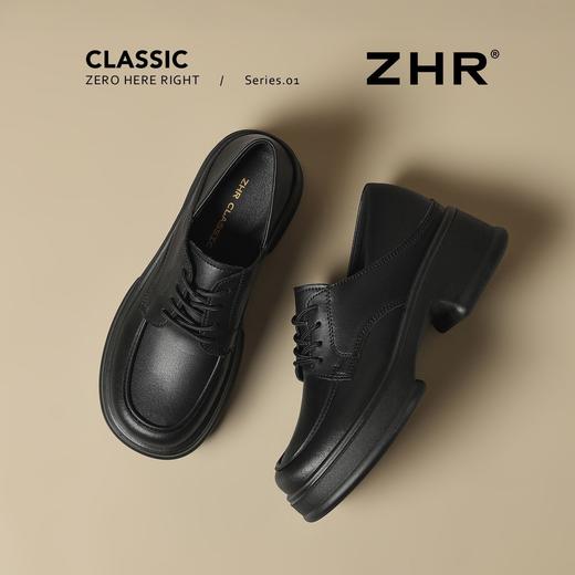 ZHR则则真皮厚底增高英伦单鞋2025秋季新款百搭舒适气质通勤皮鞋 商品图2