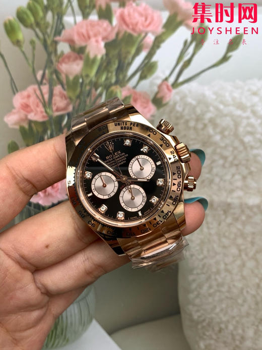 劳力士宇宙计型 BT迪通拿 全玫金钢带 黑盘钻面 男士腕表 丹东4131机 商品图1