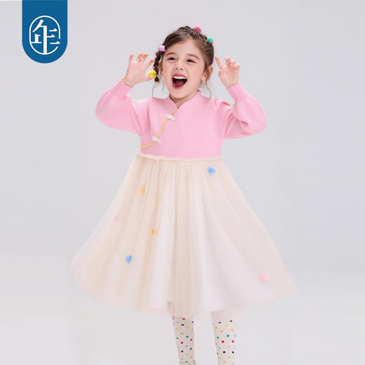 年衣童装女童连衣裙25秋冬新款儿童新中式甜美甜力啵啵连衣裙 商品图3