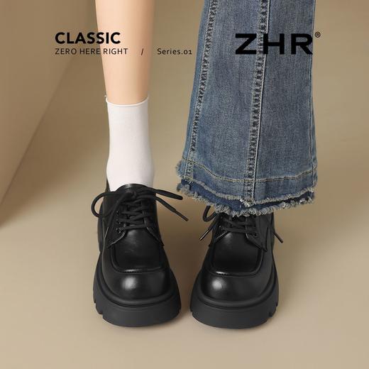 ZHR则则厚底增高黑色小皮鞋2025新款英伦百搭乐福鞋气质单鞋女鞋 商品图5