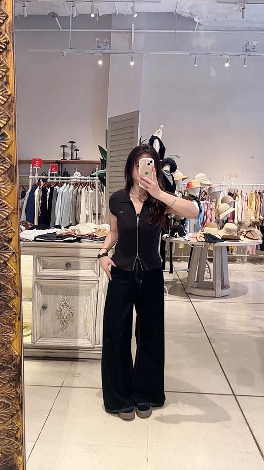 【门店同款】ENJOY秋季翻领拉链无袖针织 164495417 商品图2