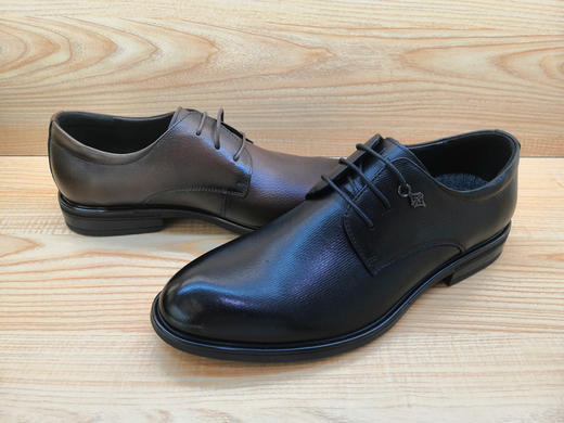 豪行男单鞋12374509牛皮系带平底商务皮鞋通勤百搭正装 商品图2