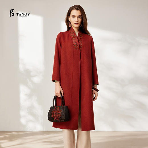 TANGY Collection天意2025冬季新品商场同款华章系列女双面穿呢大衣L254005 商品图0