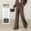 【内购】【基础好搭】休闲松紧腰宽松版型两侧真口袋含再生纤维阔腿长裤-154K87935 商品缩略图1