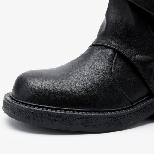 西遇超火裤管靴女新款秋冬辣妹西部牛仔骑士靴皮带扣堆堆长靴V1957148 商品图5