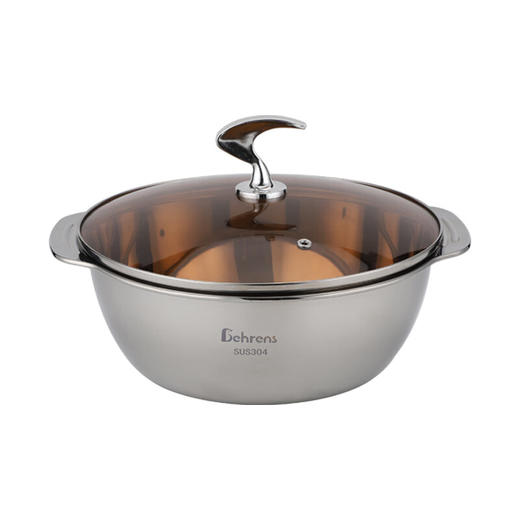 贝伦斯304不锈钢双耳多用火锅多用盆三件套带盖 商品图5