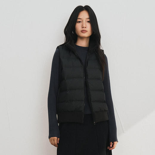 轻绒小马甲！秋冬摇粒绒羽绒拼接背心女2025新款鸭绒休闲保暖马甲百搭高端时尚外套 商品图1