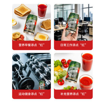 冠农股份新疆NFC原榨番茄汁饮料 纯果汁0添加蔗糖西红柿果蔬汁310ml*12罐 /水饮冲调 /饮料 /果蔬汁/饮料 商品图4