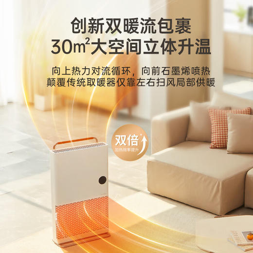 amadana立体电采暖HC06W 双对流热力循环 地暖式升温 30平米大空间取暖 无风感不干噪 AI恒温 IP24级防水 APP智能控制 防烫外壳 过热保护 覆盖断电 12H预约 商品图8