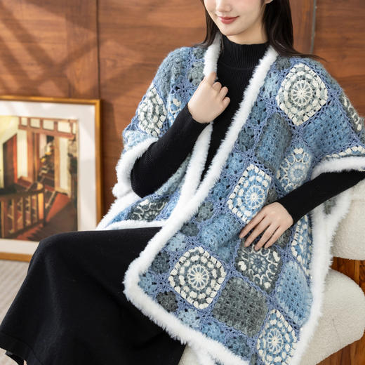 苏苏姐家屿风大披肩手工DIY编织钩针毛线团自制材料包 商品图2