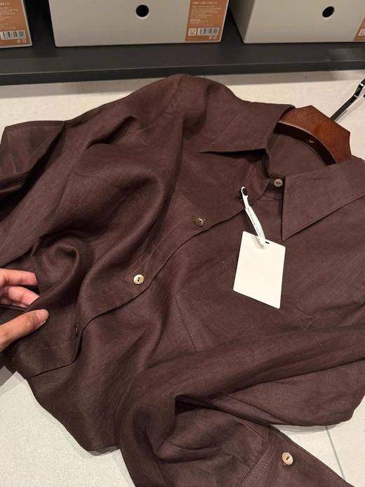 早秋特定颜色老钱风天丝亚麻衬衫 商品图1