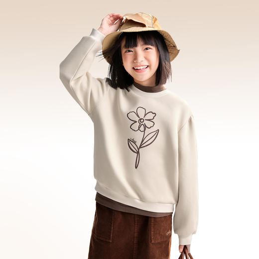 女童圆领长袖卫衣秋季新款安奈儿童装EG531557 商品图1