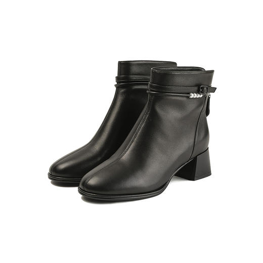 伊伴冬季超软羊皮法式精致优雅踝靴女靴B25521209 商品图5