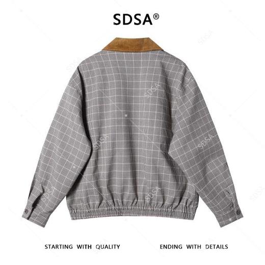 25Y197SDSA男士秋冬新款痞帅男装韩版拼接撞色格纹翻领夹克宽松百搭外套 商品图5