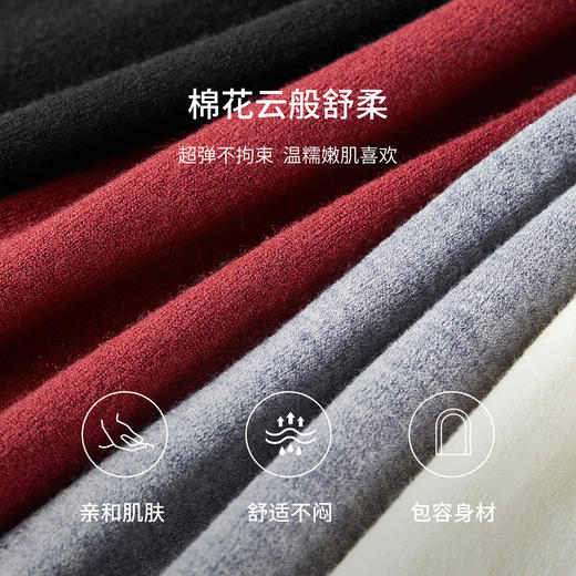 【内购】【撞色设计】优雅通勤圆领菱形格肌理扣软糯超弹长袖针织开衫-W53HE3389 商品图4