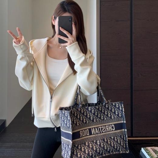 【高品质五明治空气层连帽卫衣】宽松韩版拉链开衫 减龄连帽卫衣 简约百搭 商品图0