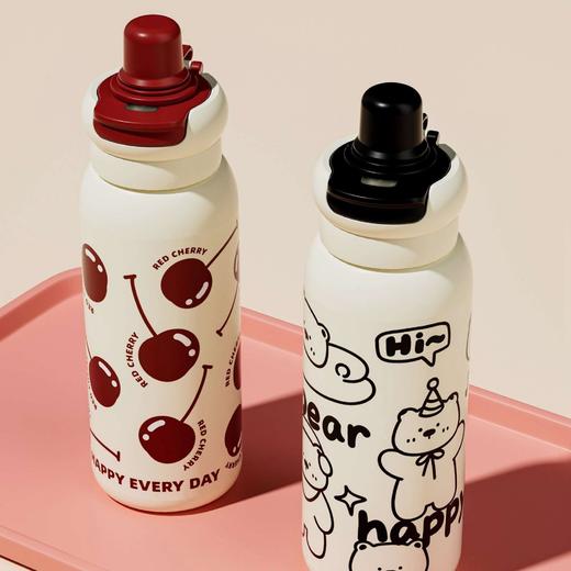 【学生党必备✨】高颜值双饮保温杯🔥316不锈钢水杯， 吸管双饮便携高颜值保温杯子， 316不锈钢+吸管设计，喝水也能萌酷满分💦 超大容量620ML，全天水润不间断！ 商品图1