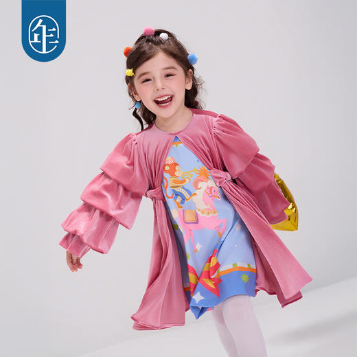 年衣童装连衣裙25秋冬新款儿童公主裙重工A字裙戏境巡游连衣裙 商品图1