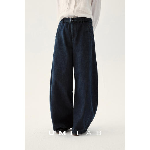 UMILAB｜蓝帆*显瘦天花板 100%棉挺括亲肤松紧茧型牛仔裤OPA1299W 商品图0